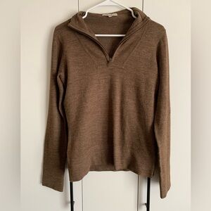 Brown Quarter-Zip Sweater